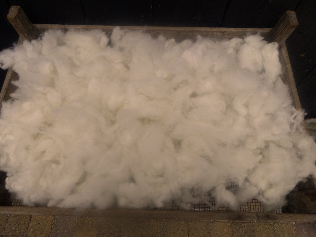 Gewassen zachte witte Vulwol bont/ kleur/hooimadam popjes, Ophalen of Verzenden, Zo goed als nieuw, Spinwol