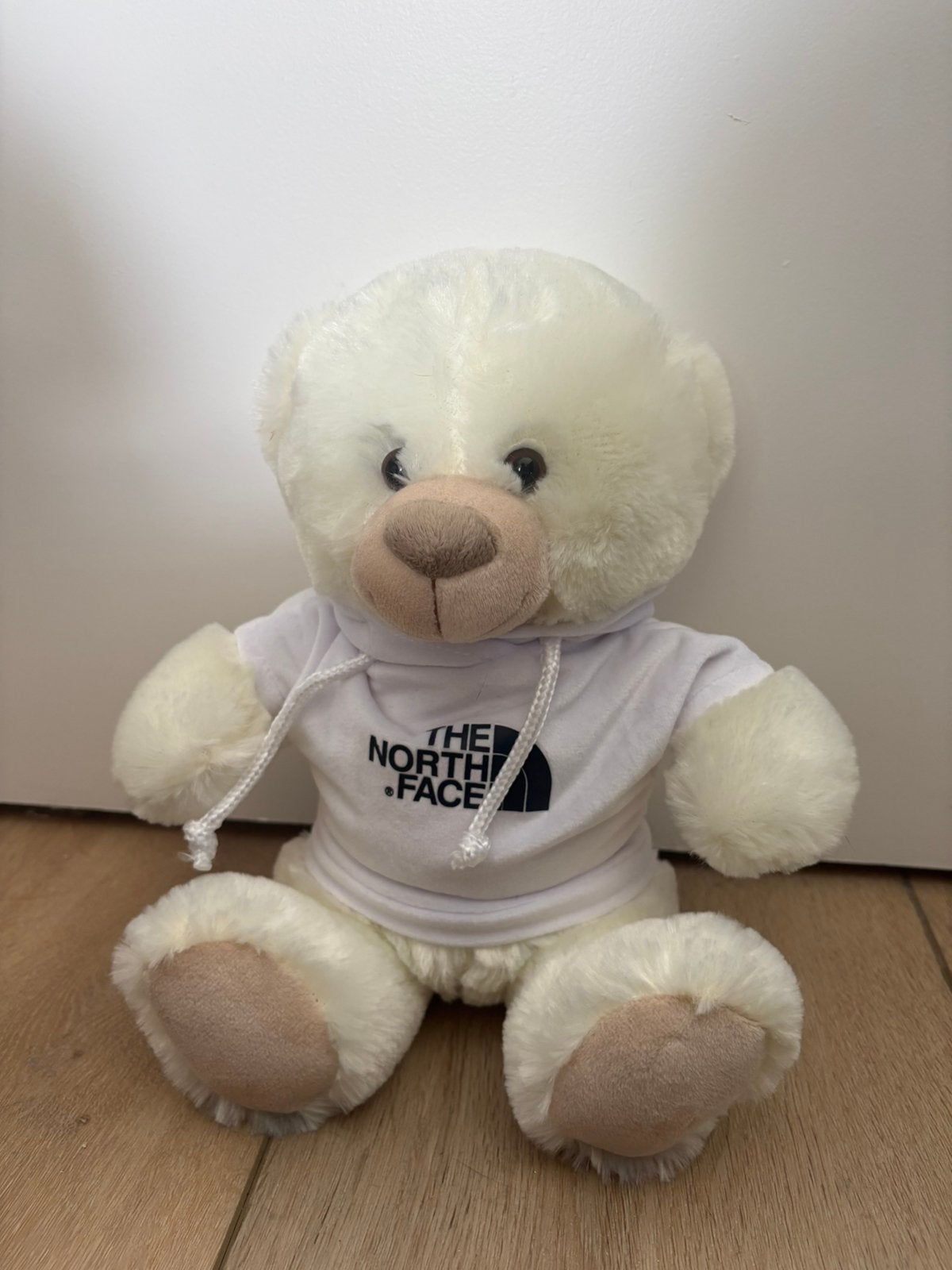 Witte knuffelbeer met The North Face hoodie, Ophalen of Verzenden, Zo goed als nieuw, Wit, Beer