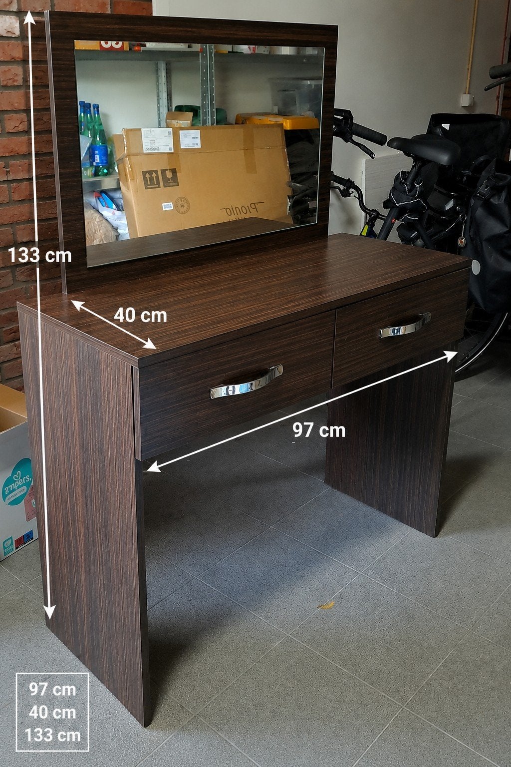 Make-up kaptafel met verwijderbare spiegel, Huis en Inrichting, Tafels | Kaptafels, Ophalen, Gebruikt, 100 tot 150 cm, 50 tot 100 cm