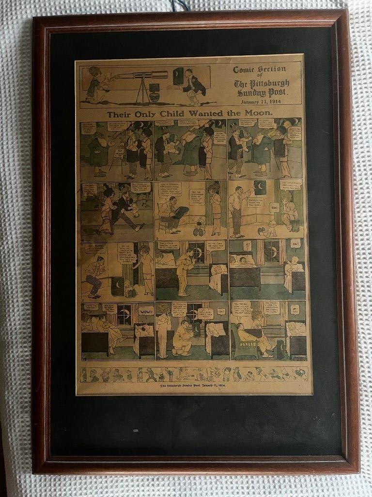 Vintage Comic Sectie The Pittsburgh Sunday Post 1914, Achter glas, Ophalen of Verzenden, Print, Overige onderwerpen