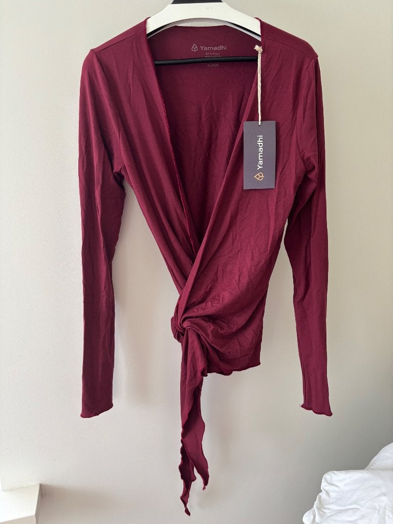 YAMADI: Yoga wrap jacket Burgundy XL - nieuw!, Kleding | Dames, Overige kleuren, Nieuw, Ophalen of Verzenden, YAMADI RUNDHOLZ HUMANOID