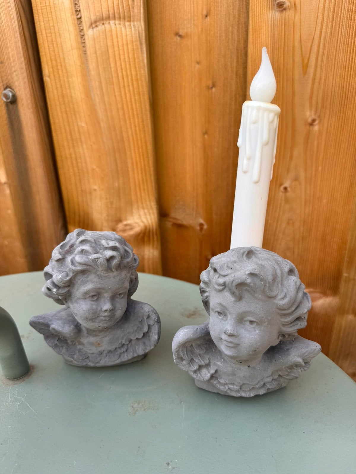 Betonnen engel kandelaars, Ophalen of Verzenden