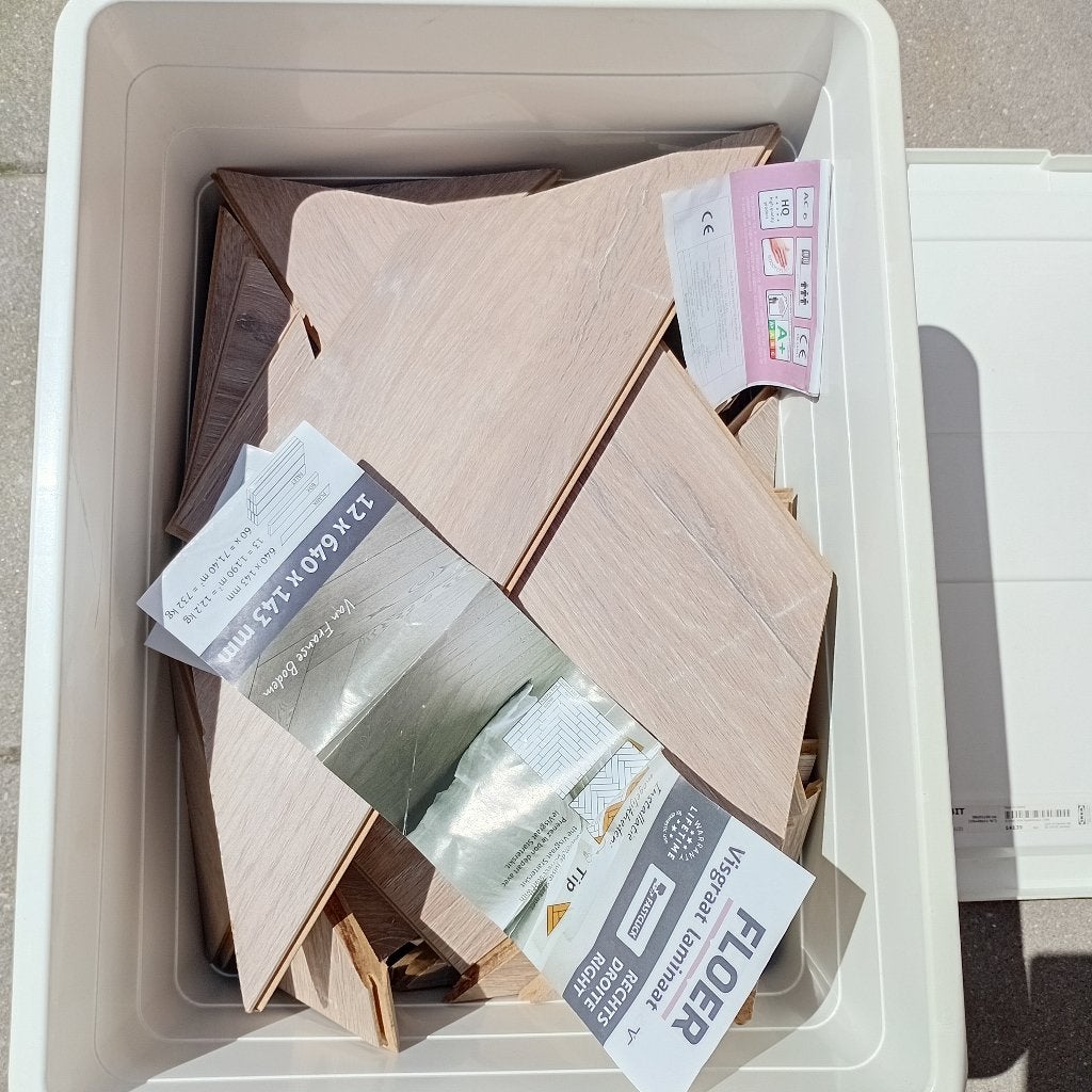 Gratis Laminaat resten 1.2 cm dik., Ophalen, Nieuw, Minder dan 50 cm, Minder dan 5 m²