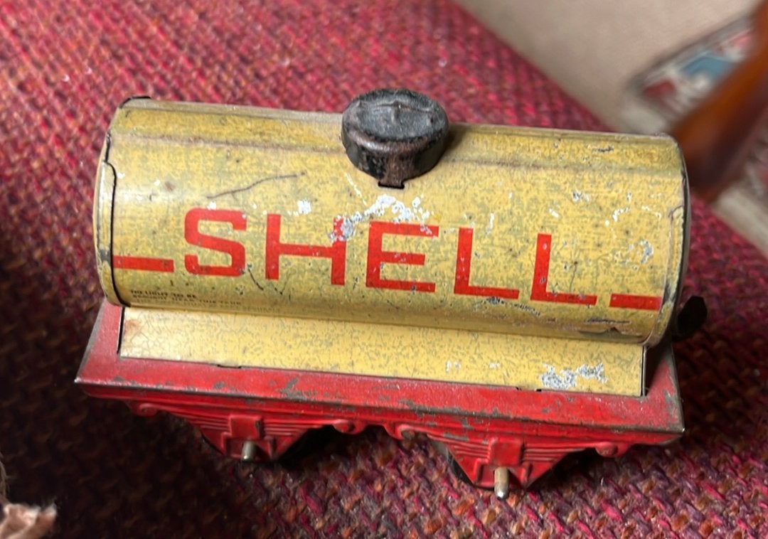 Oude Blikken Shell BP Tank Wagon- England Meccano, Ophalen of Verzenden