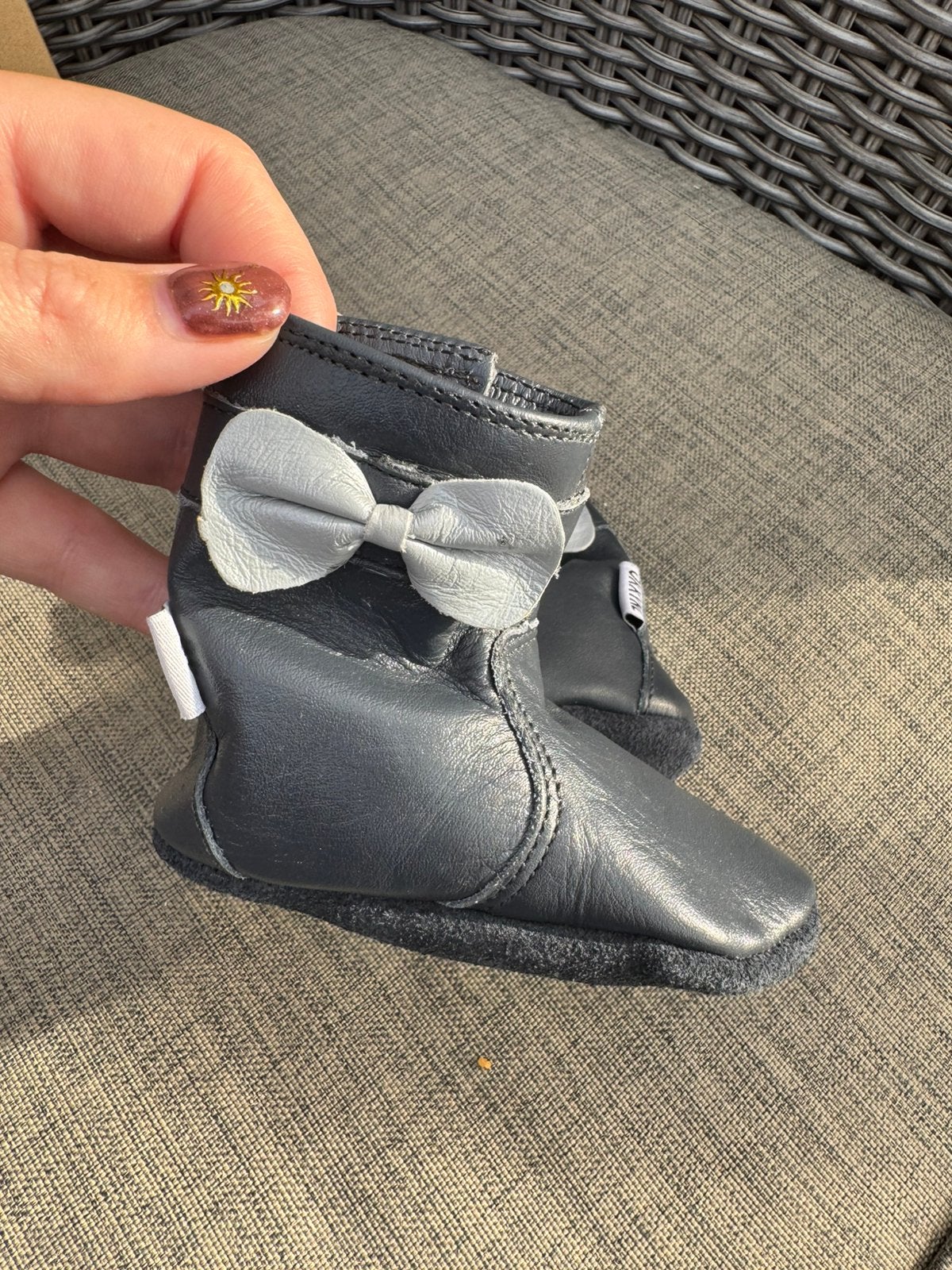 Nieuw Oxxy leren babylaarsjes grijs met strik maat 18, Schoentjes, Meisje, Nieuw, Ophalen of Verzenden