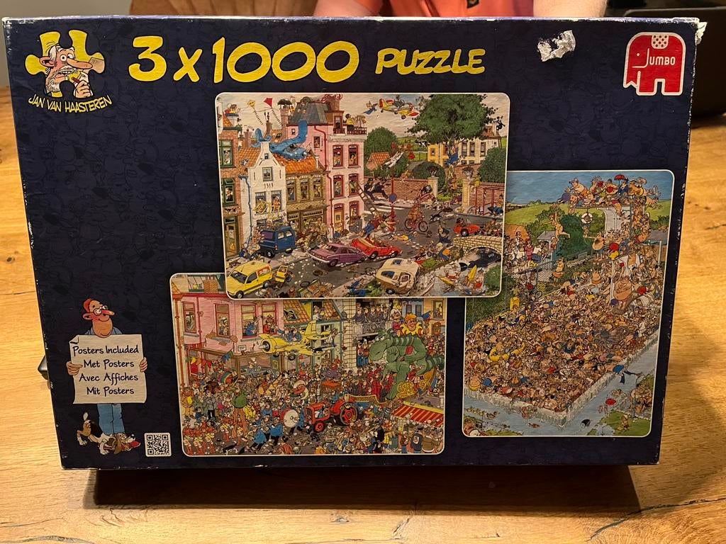JvH puzzel 3x1000, Ophalen of Verzenden, 500 t/m 1500 stukjes, Zo goed als nieuw