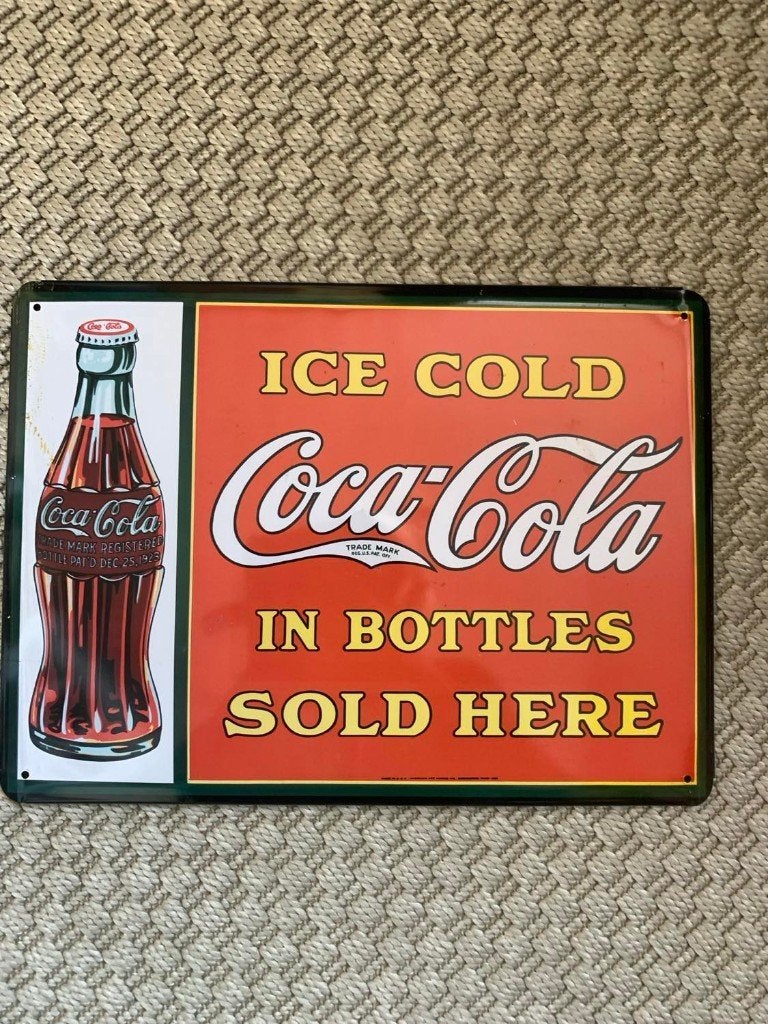 Coca-Cola blikken bord, Ophalen of Verzenden, Reclamebord