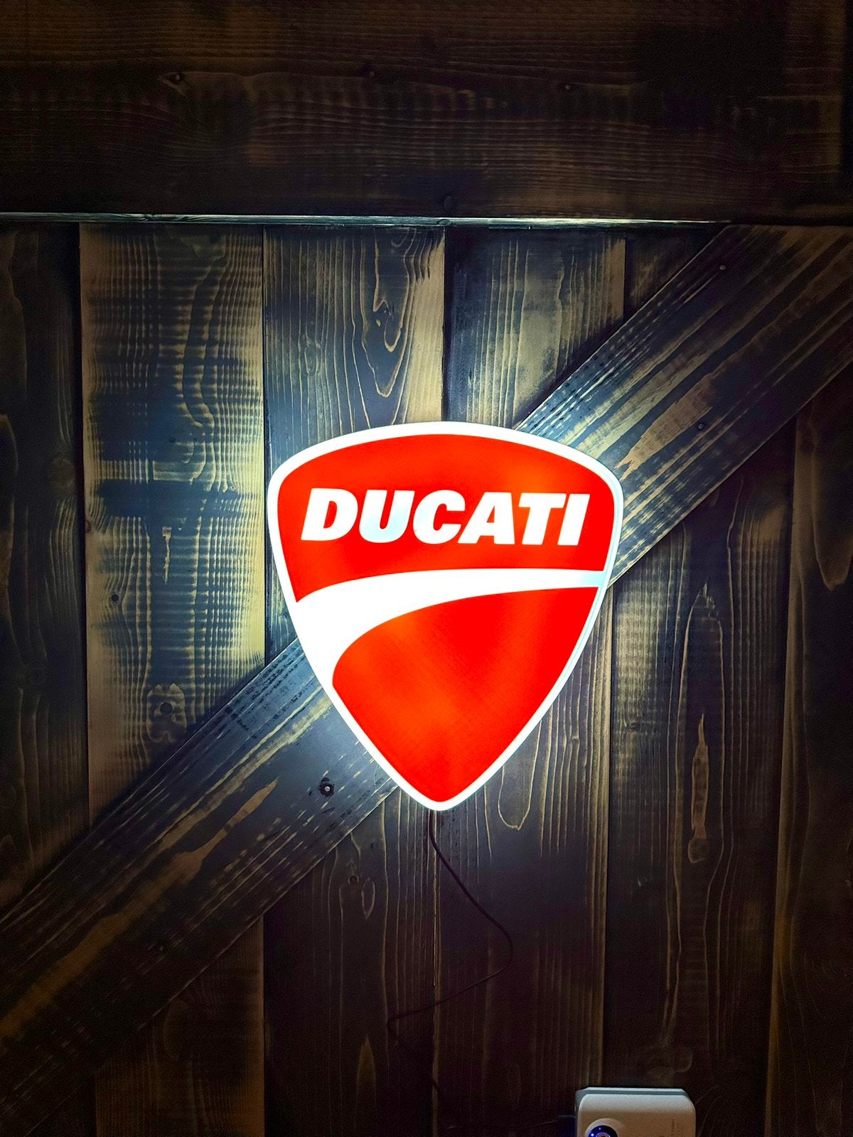 Ducati lichtbord, Ophalen of Verzenden, Zo goed als nieuw, Reclamebord