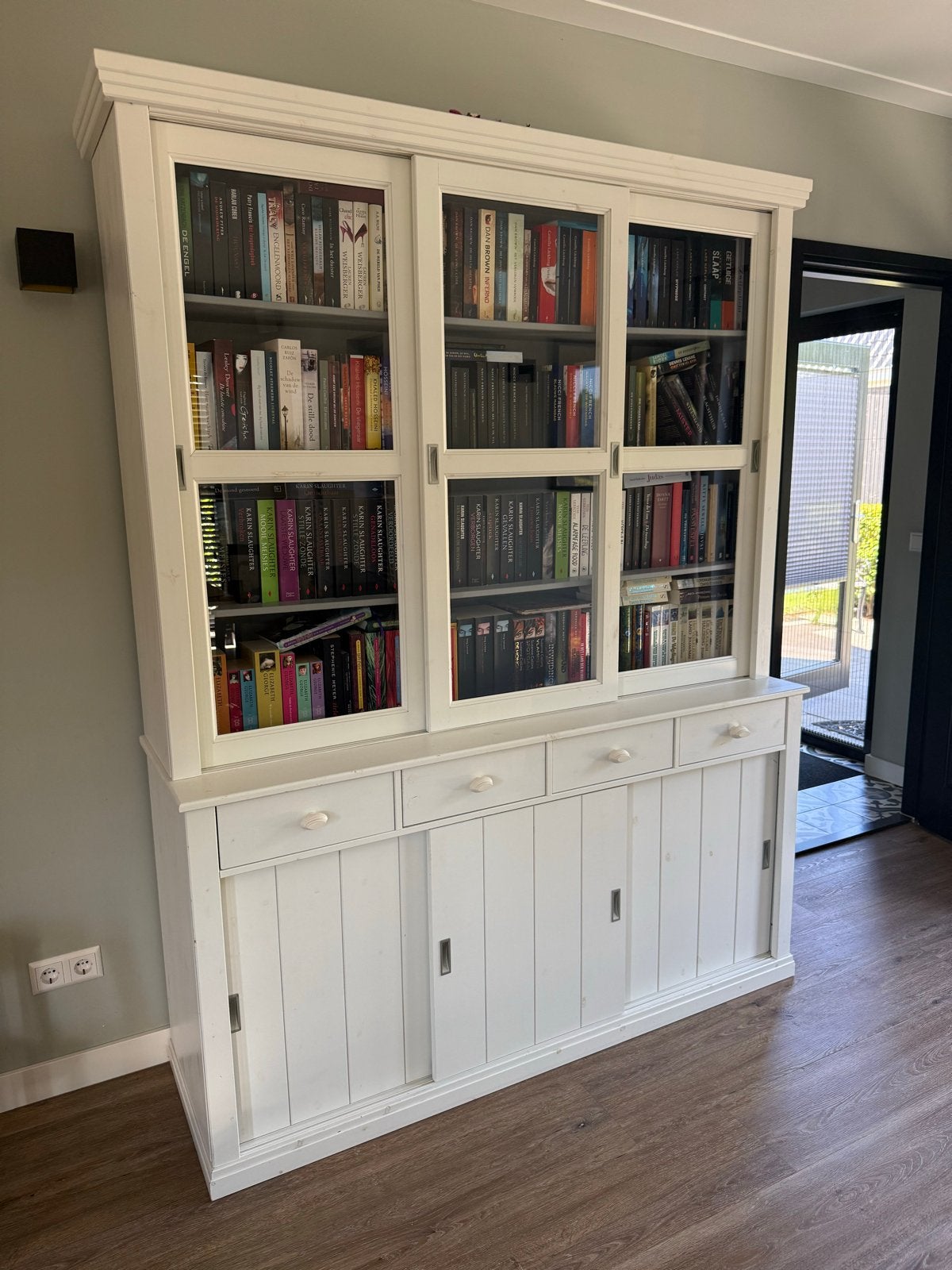 WOOOD Lagos Winkelkast Grenen - Wit, Huis en Inrichting, Kasten | Boekenkasten, Ophalen, Gebruikt, 200 cm of meer, 150 tot 200 cm