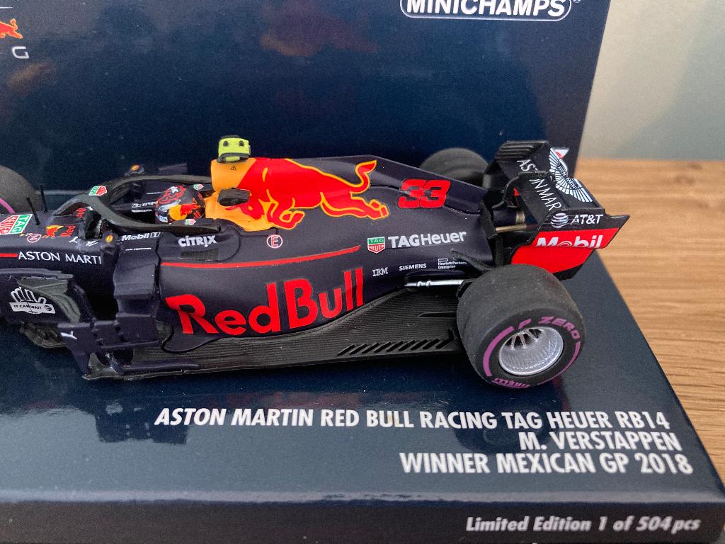 ✅ Max Verstappen 1:43 5e F1 win Mexico 2018 RB14 410181933, Ophalen of Verzenden, Nieuw, Formule 1