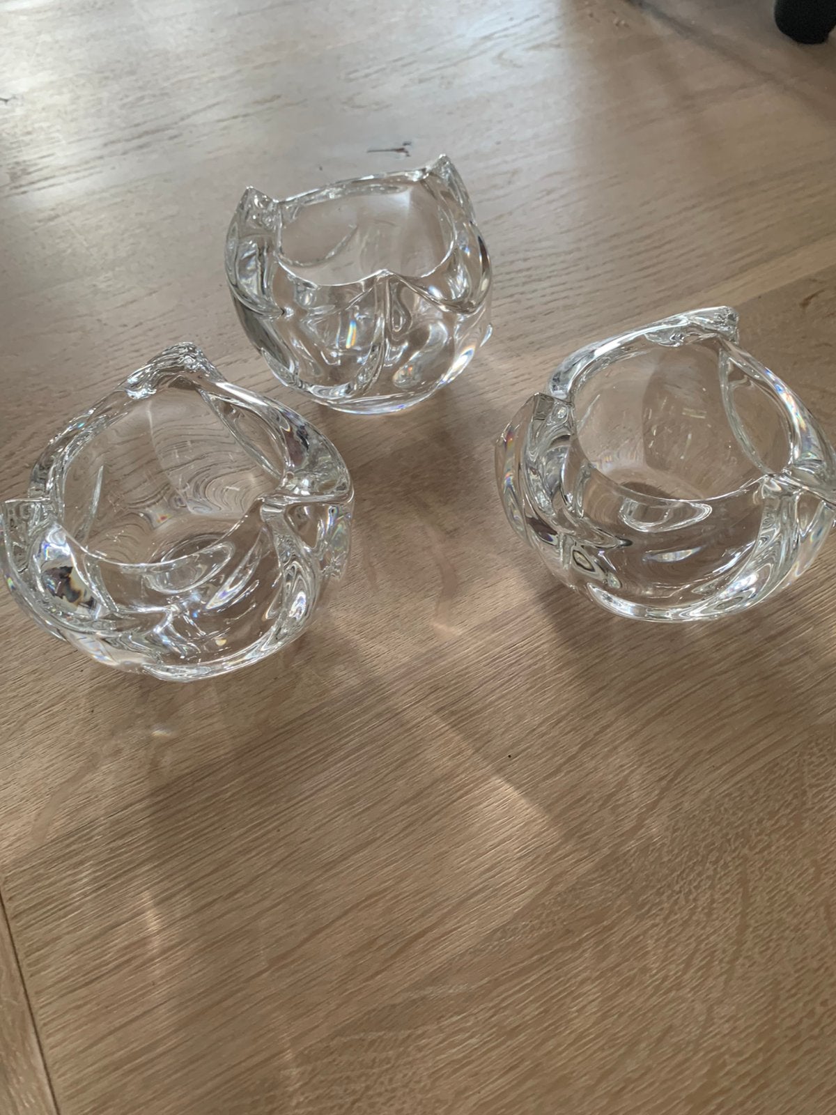 3 loodkristallen Amalfi waxinelichthouders, Ophalen of Verzenden