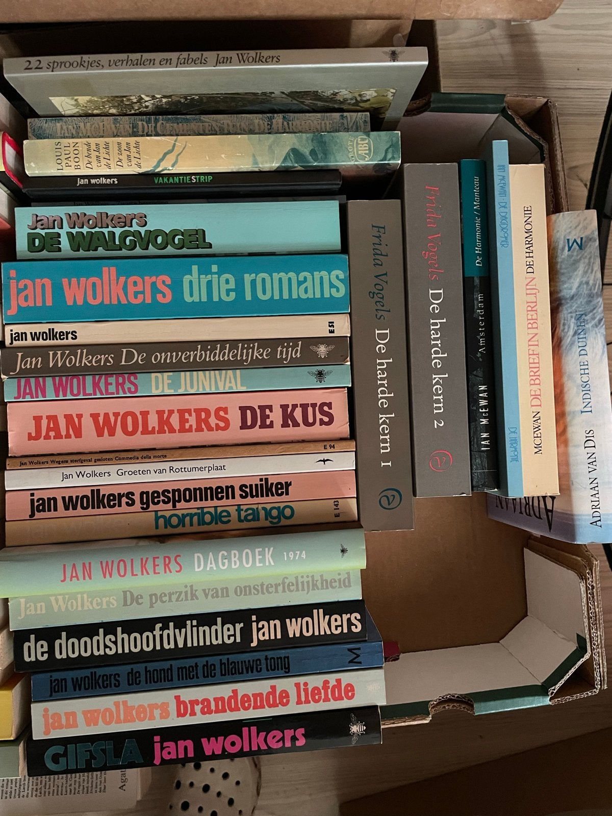 Doos met ca. 50 literatuurboeken: Wolkers, Auster, McEwan e., Ophalen of Verzenden, Gelezen