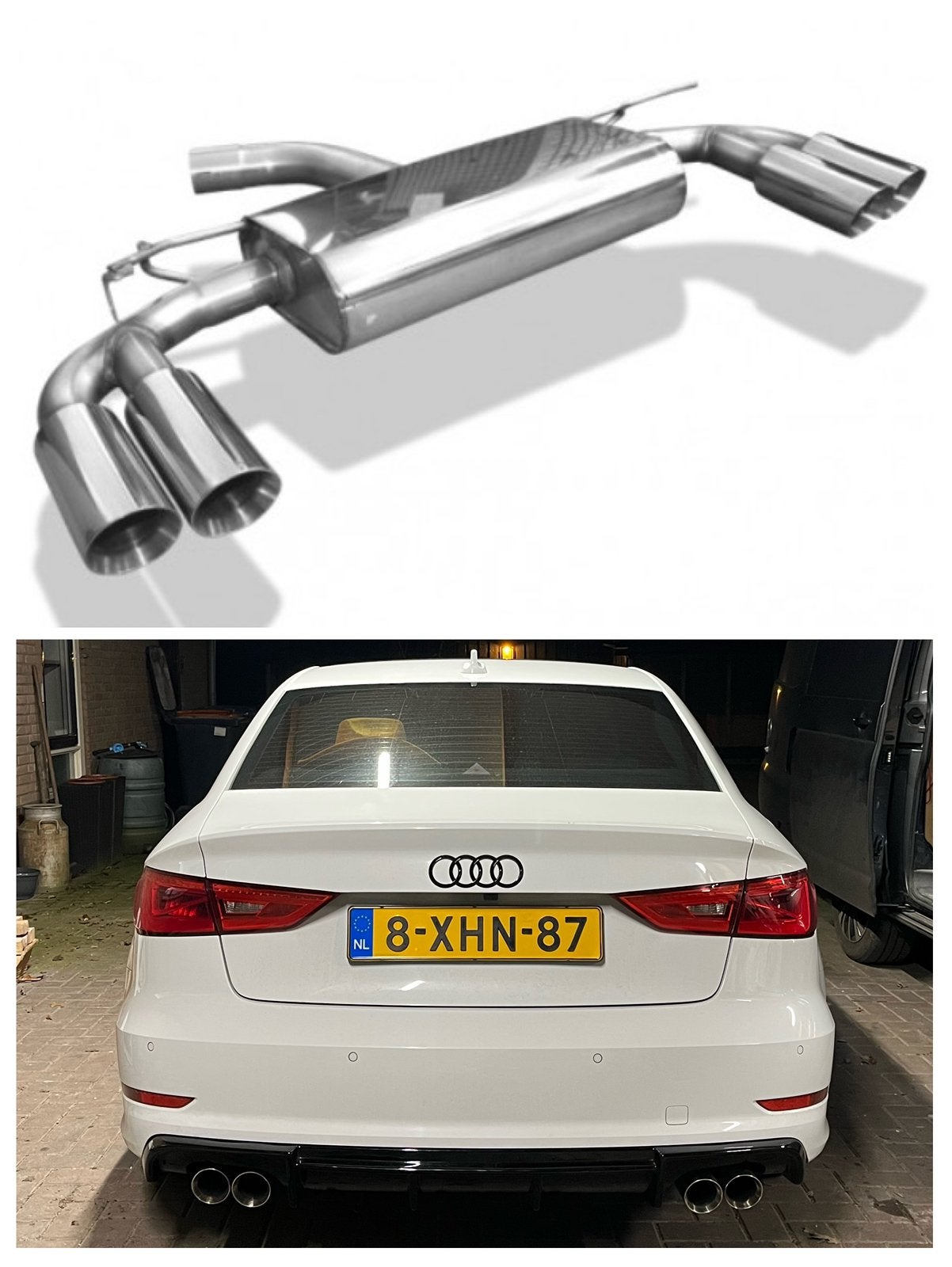 FOX RVS Einddemper Audi A3 8V Sedan 1.4/1.8 TFSI, Auto-onderdelen, Uitlaatsystemen, Ophalen, Gebruikt, Audi