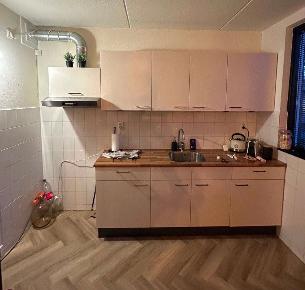 Complete Enkelwandige Keuken met Houten Blad, Ophalen, Gebruikt, Enkelwandige keuken, Hout