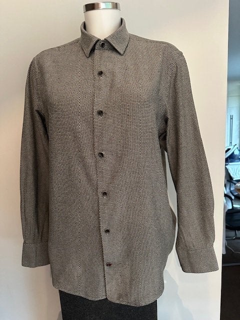 GIL GALWAY Design heren overhemd maat M (40) 100 % Katoen, Bruin, Verzenden, Halswijdte 39/40 (M), Zo goed als nieuw