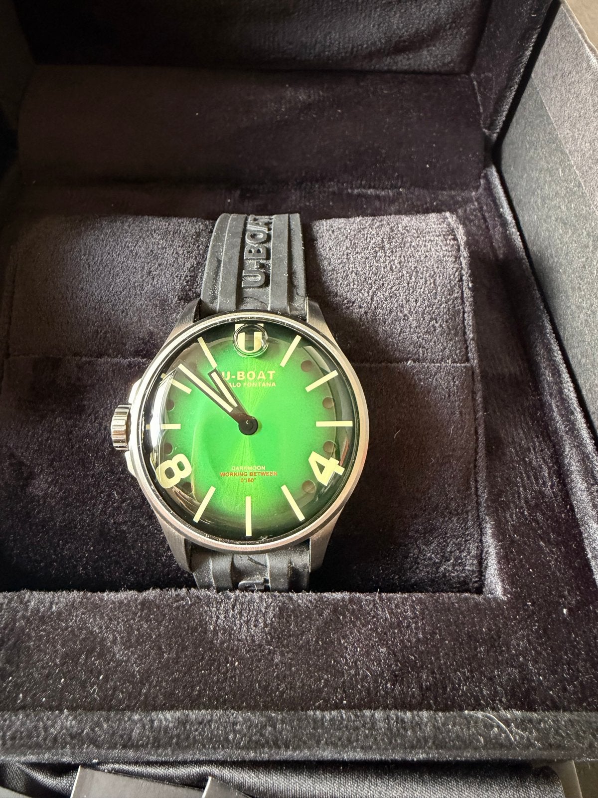 U-Boat Darkmoon Groen Horloge - Zo goed als nieuw, Sieraden, Tassen en Uiterlijk, Horloges | Heren, Overige merken, Staal, Polshorloge
