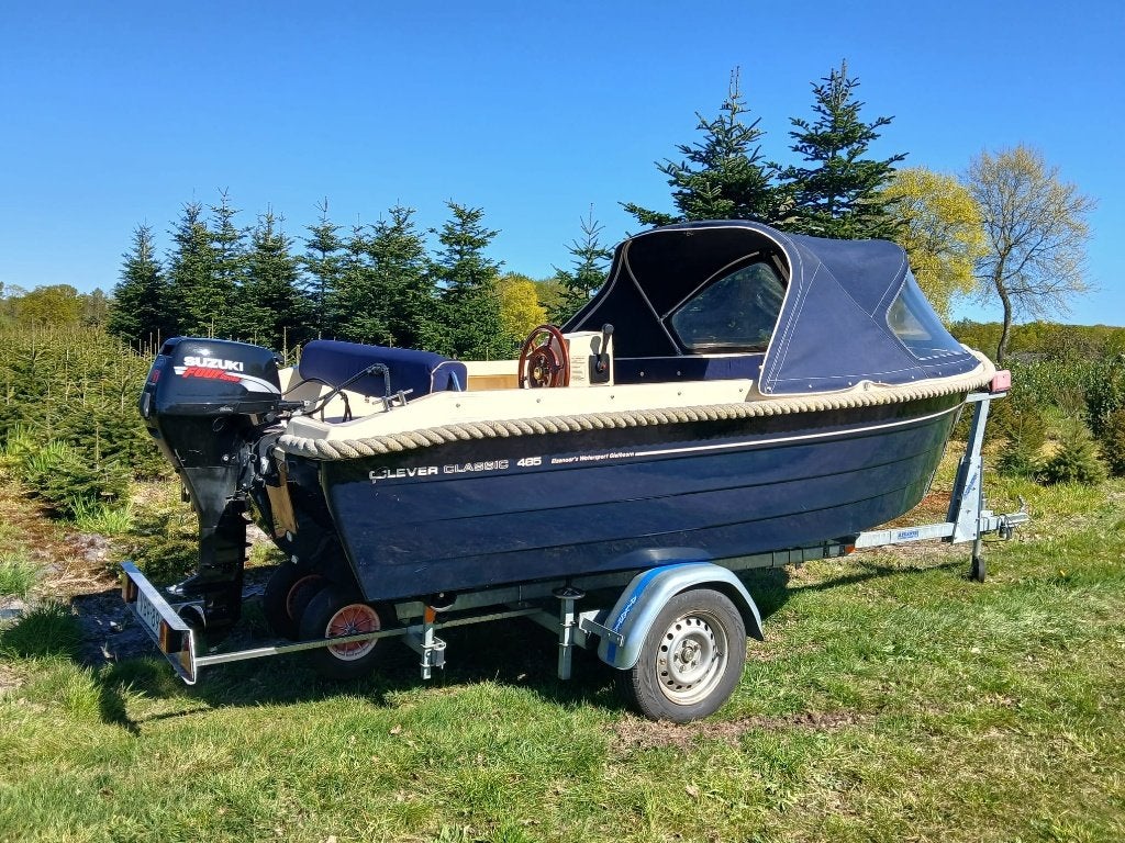 Clever Classic 465 sloep met Suzuki 15 PK incl nette trailer, Ophalen, Kunststof, Gebruikt, 15 pk