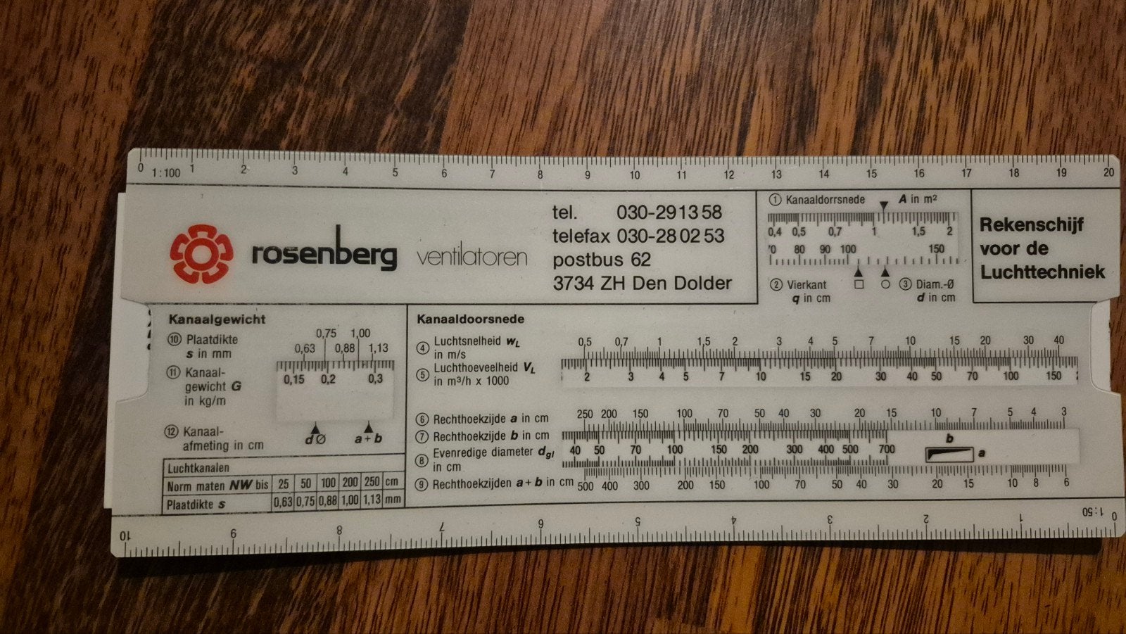 Rosenberg Ventilatie Rekenschijf Luchttechniek, Doe-het-zelf en Verbouw, Ventilatie en Afzuiging, Ophalen of Verzenden, Gebruikt
