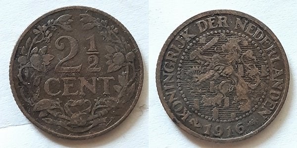 2 ½ cent 1916, Postzegels en Munten, Verzenden, Koningin Wilhelmina, Overige waardes