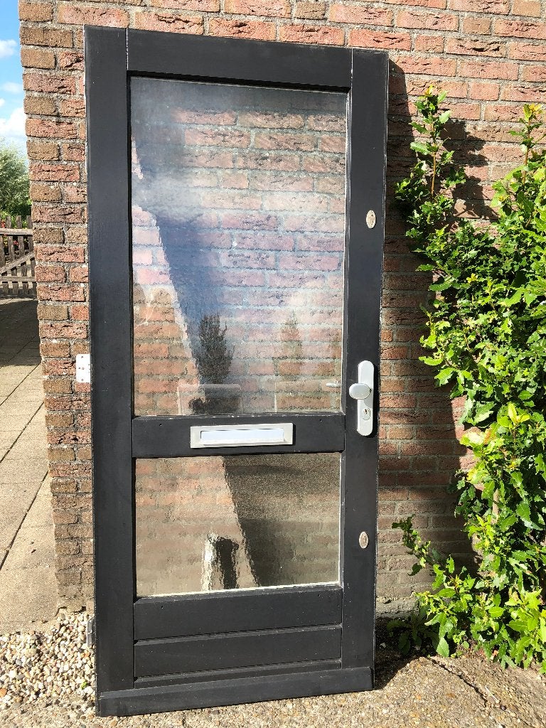 |Hardhouten voordeur| buitendeur| dubbelglas| 211X92,5|, Doe-het-zelf en Verbouw, Ophalen, Gebruikt, 80 tot 100 cm, Buitendeur