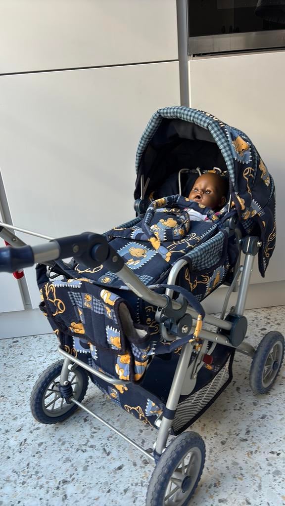 (Grote) Poppenwagen vanaf 4 jaar, Kinderen en Baby's, Speelgoed | Poppen, Ophalen, Zo goed als nieuw, Babypop