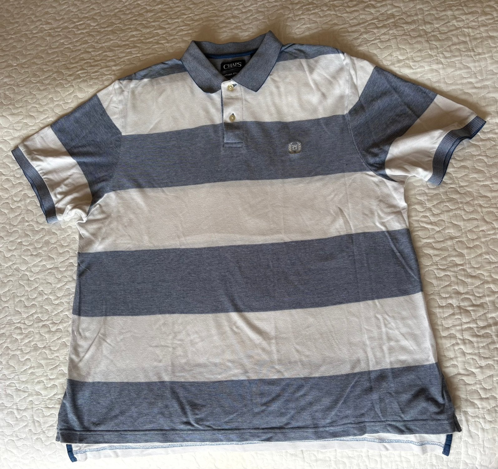 Blauw wit gestreepte CHAPS polo maat XL, Ophalen of Verzenden, Zo goed als nieuw, Maat 56/58 (XL), Blauw