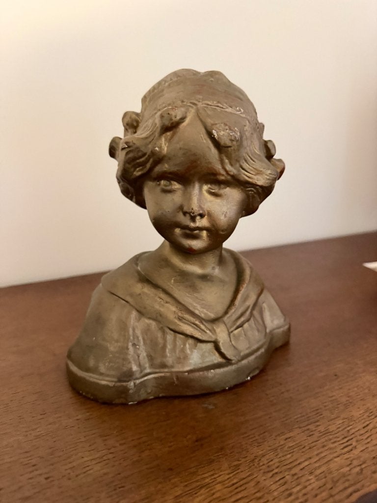 Antiek Novita 43 beeldje, Minder dan 20 cm, Art deco, Ophalen of Verzenden, Goud