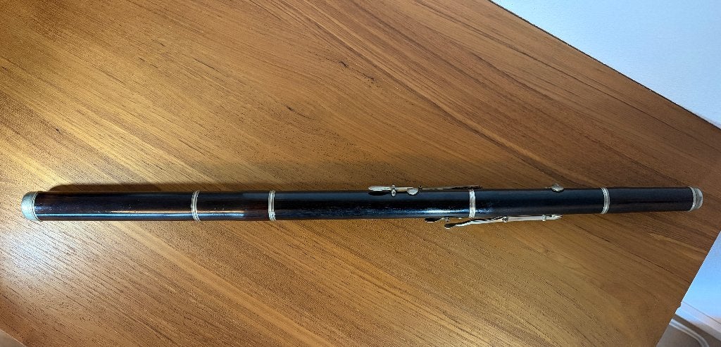 Antieke houten dwarsfluit “nach Meyer” post 1885, low-pitch, Muziek en Instrumenten, Ophalen of Verzenden, Gebruikt, Dwarsfluit