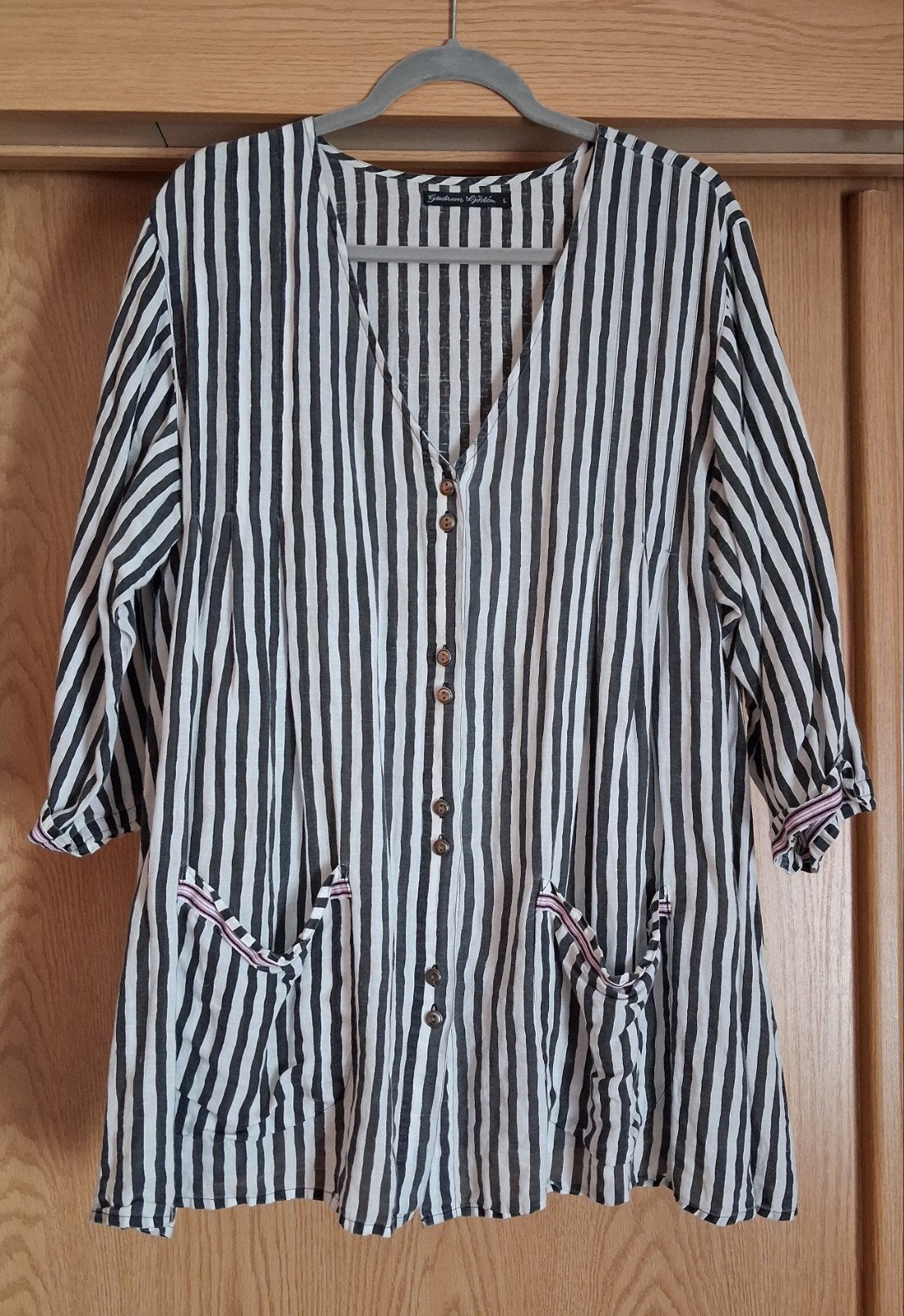 Gudrun Sjödén blouse zwart/wit, Gudrun Sjödén, Zwart, Maat 42/44 (L), Ophalen of Verzenden