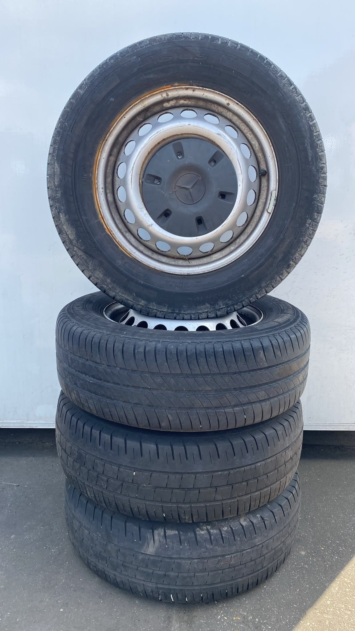 Mercedes (e) Sprinter Vw Crafter Zomer Banden Set 225-65-16, Auto-onderdelen, Gebruikt, -, -, Banden en Velgen