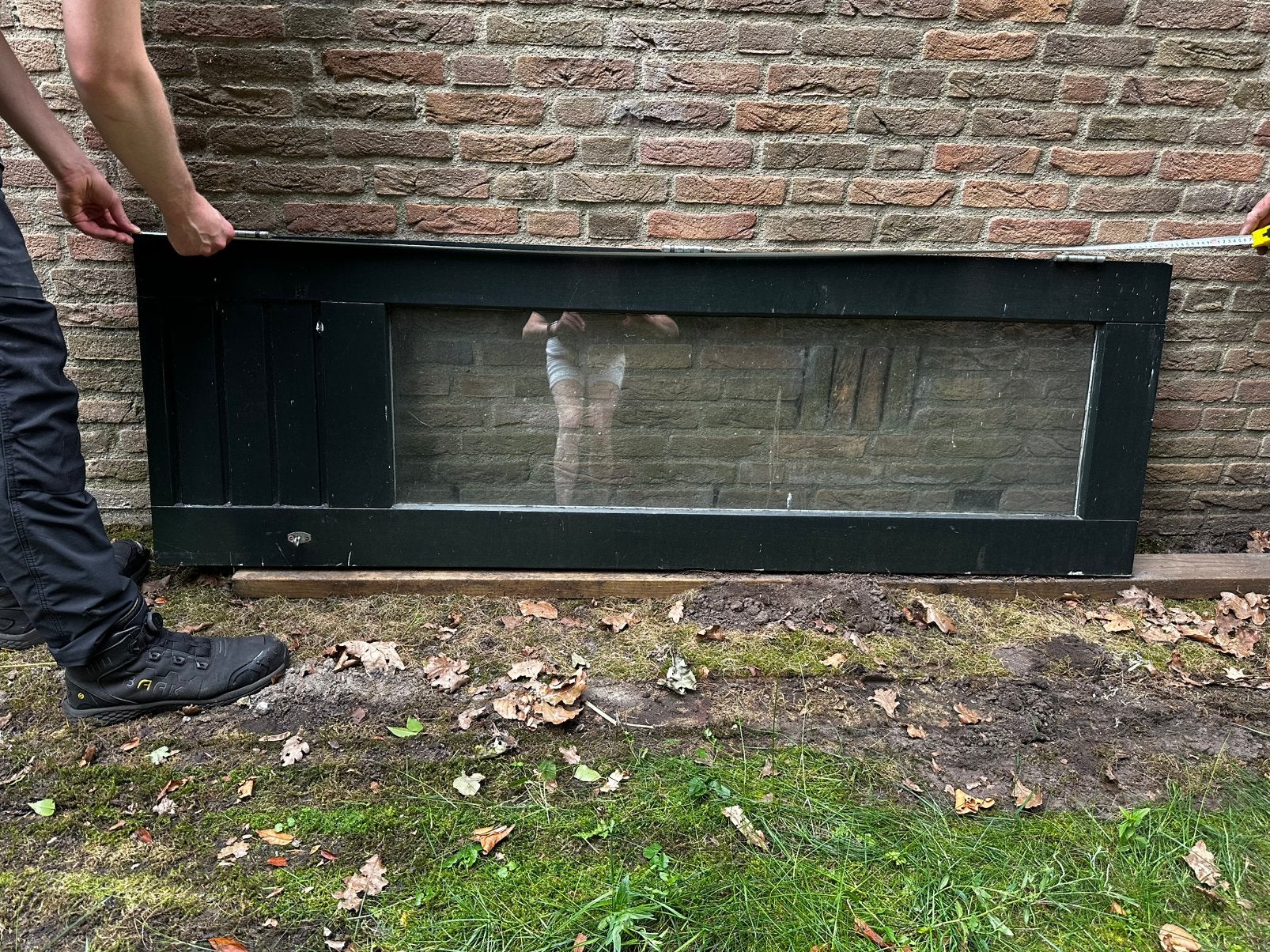 Tuindeur inclusief glaswerk, Ophalen of Verzenden, Gebruikt, Hout, Buitendeur