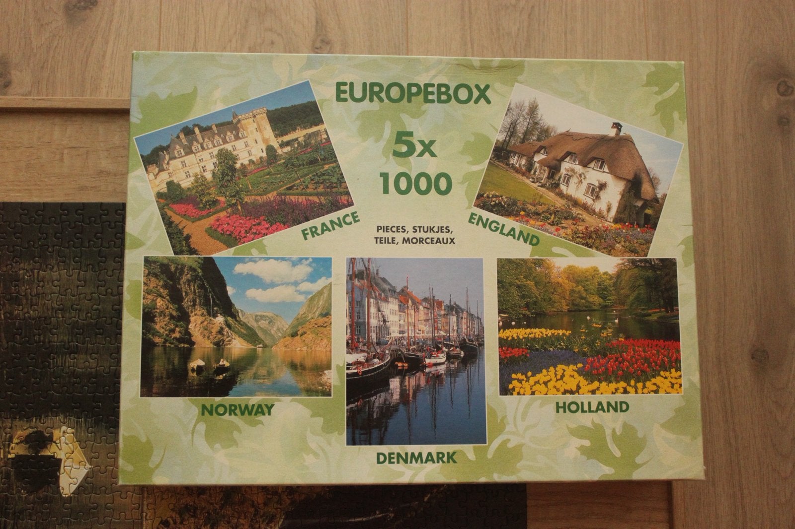 Puzzel Europe Box ( 5 Puzzels ).van 1000 stukjes., Ophalen of Verzenden, 500 t/m 1500 stukjes, Zo goed als nieuw, Legpuzzel