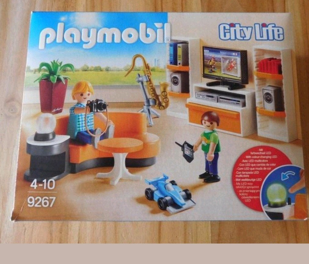 Playmobil Huiskamer met LED-lamp nr 9267 compleet, Complete set, Overige typen, Ophalen of Verzenden, Zo goed als nieuw