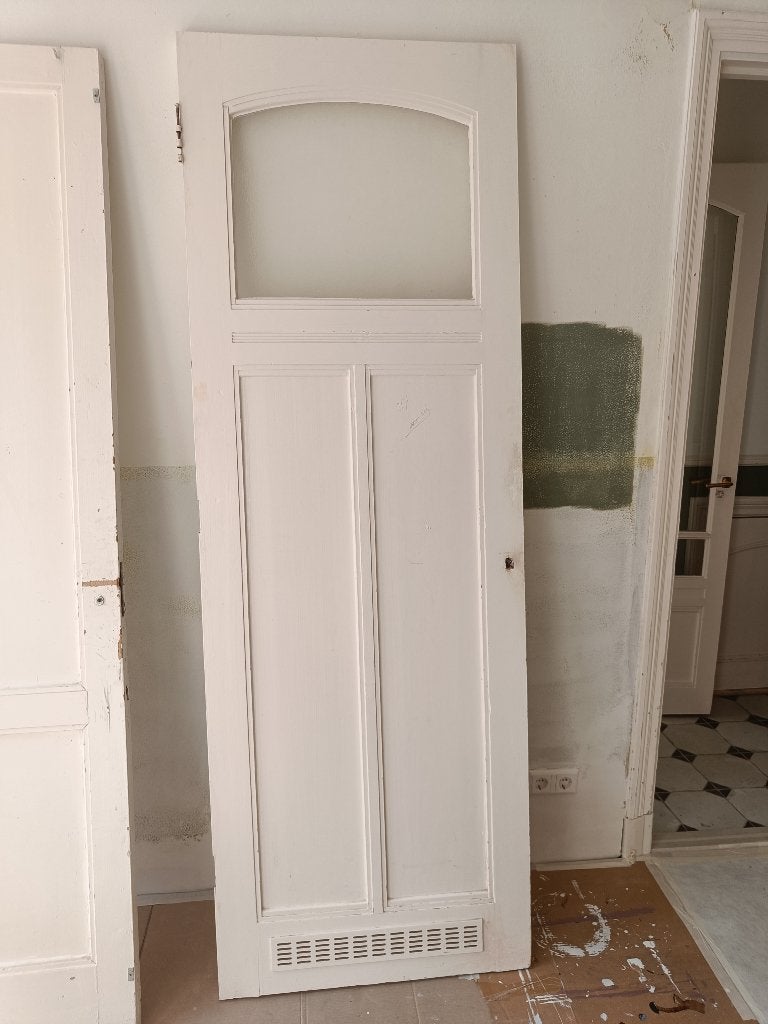 2x originele paneeldeuren voor gangkasten uit 1912, Ophalen, Gebruikt, Minder dan 80 cm, 215 cm of meer