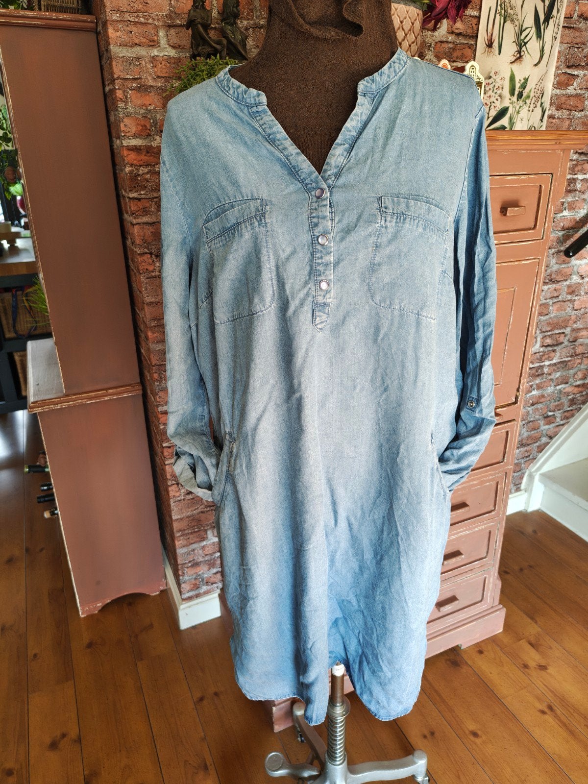 spijkerjurk jurk maat m l, Kleding | Dames, Jurken, Blauw, Maat 42/44 (L), Ophalen of Verzenden, Gedragen