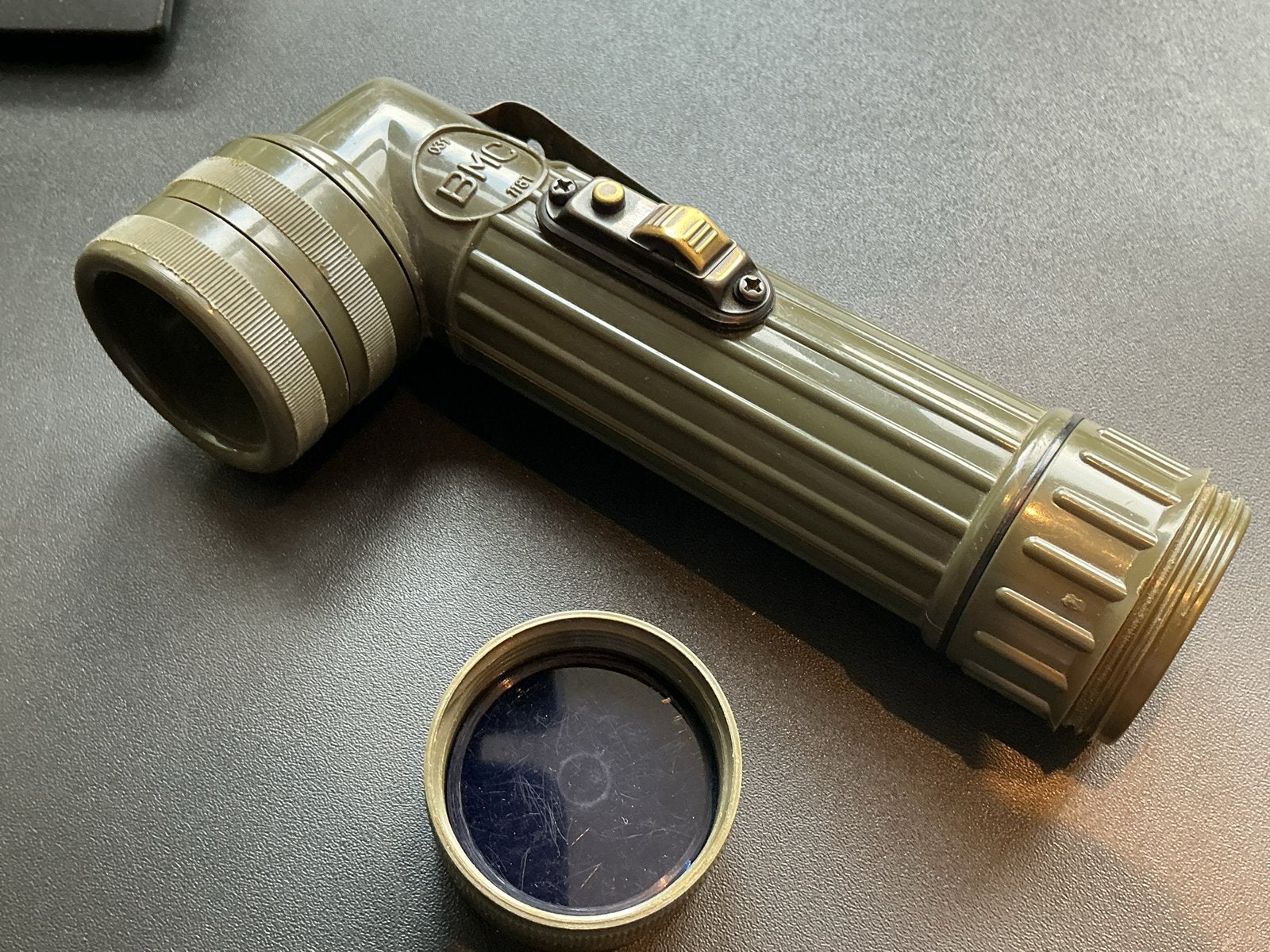 Originele Legerzaklamp met kleurenplaatjes - Te controleren, Ophalen of Verzenden, Gebruikt