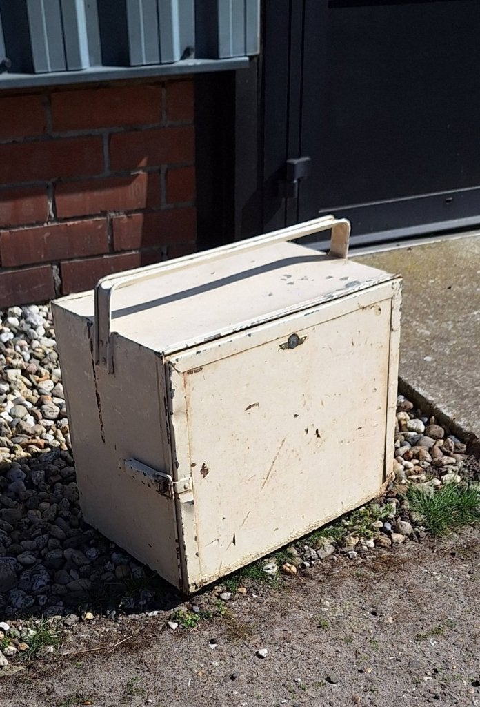 Vintage metalen draagbare koelbox (frigo-box), koelkist., Gebruikt, Koelbox, ., Ophalen of Verzenden