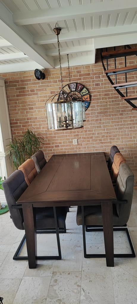 Salontafel en eetkamertafel eikenhout in de kleur Engels Ant, Huis en Inrichting, Tafels | Salontafels, Ophalen, Gebruikt, Eikenhout