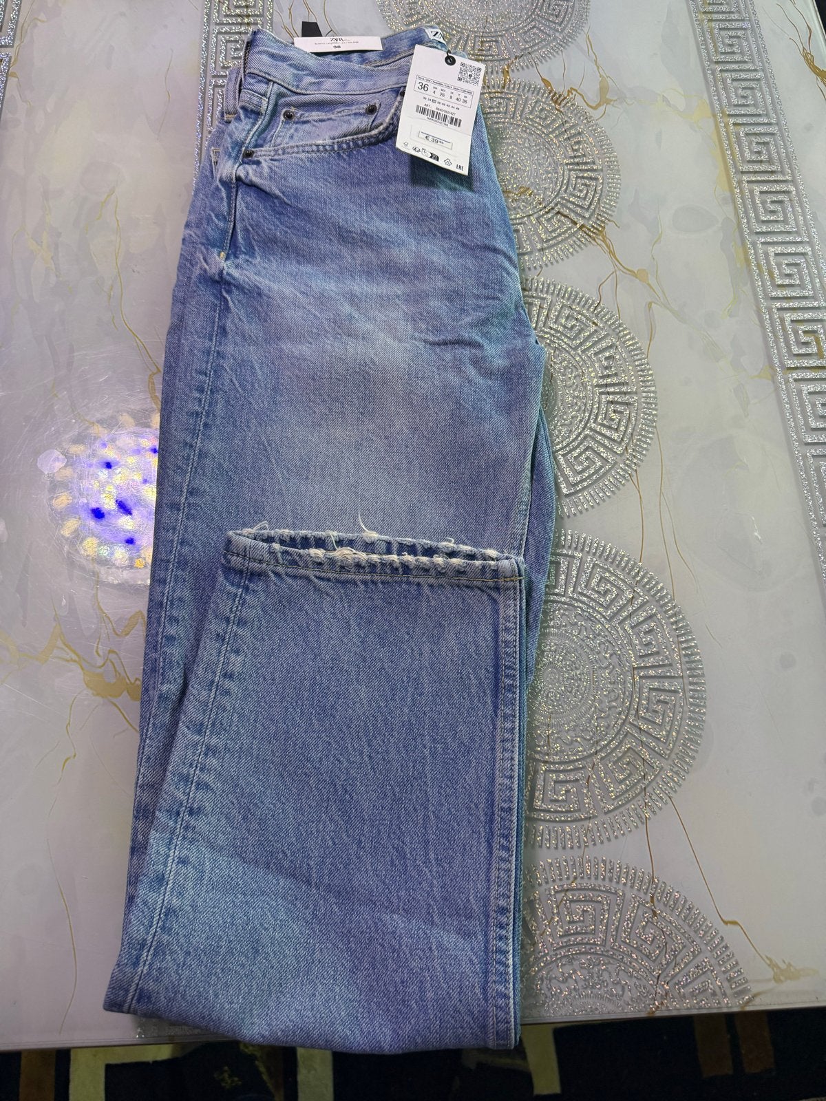 Nieuwe Zara Slim Fit/Straight Leg/Mid Rise Jeans Maat 36, Ophalen of Verzenden, Nieuw, Blauw, W28 - W29 (confectie 36)
