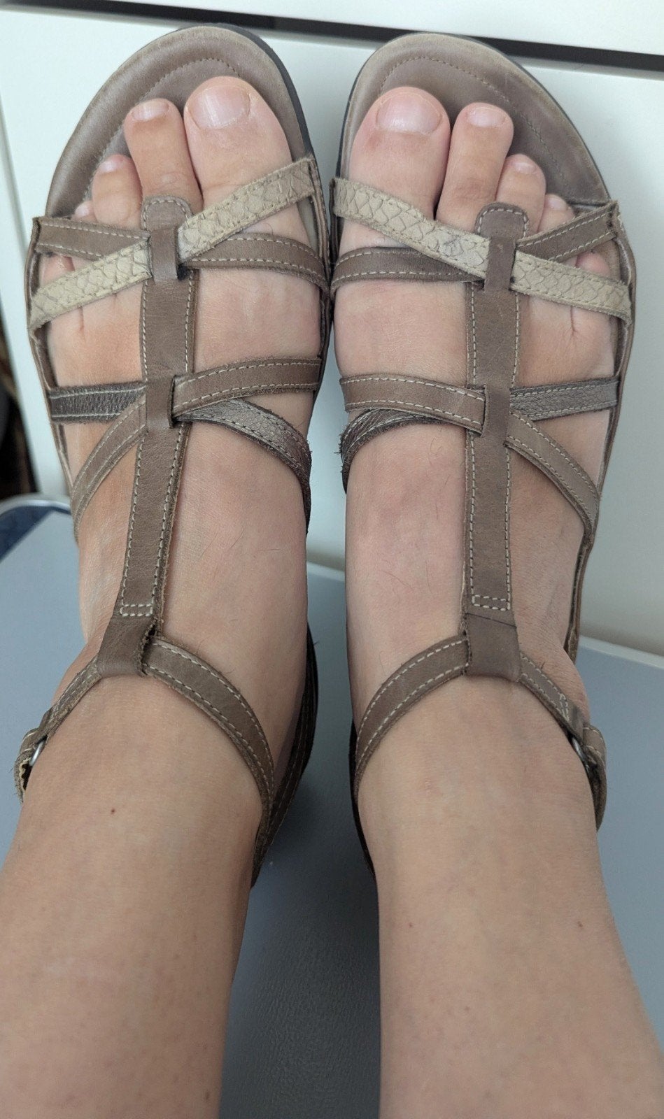 Ecco sandalen maat 40 van leer & comfortabel, Ecco, Bruin, Gedragen, Sandalen of Muiltjes