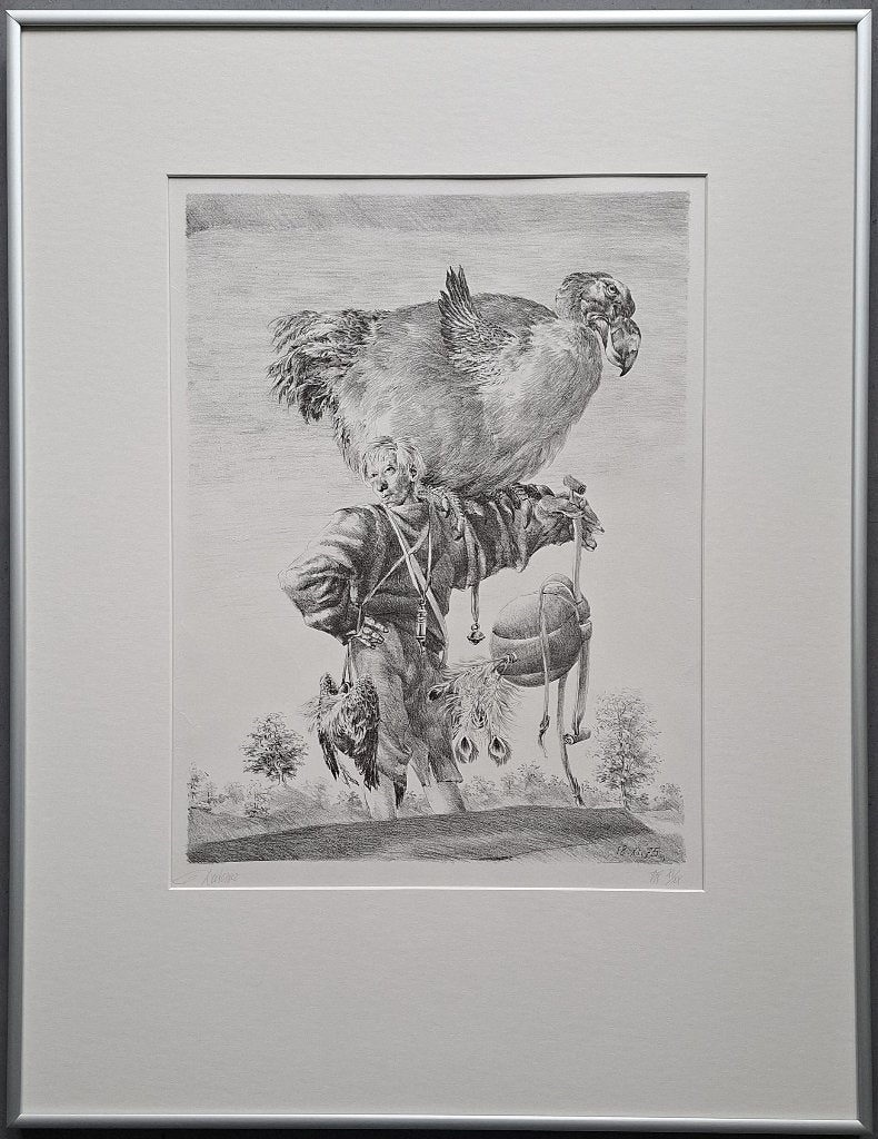 Peter Vos – Dododier - ingelijste gesigneerde litho, Ophalen