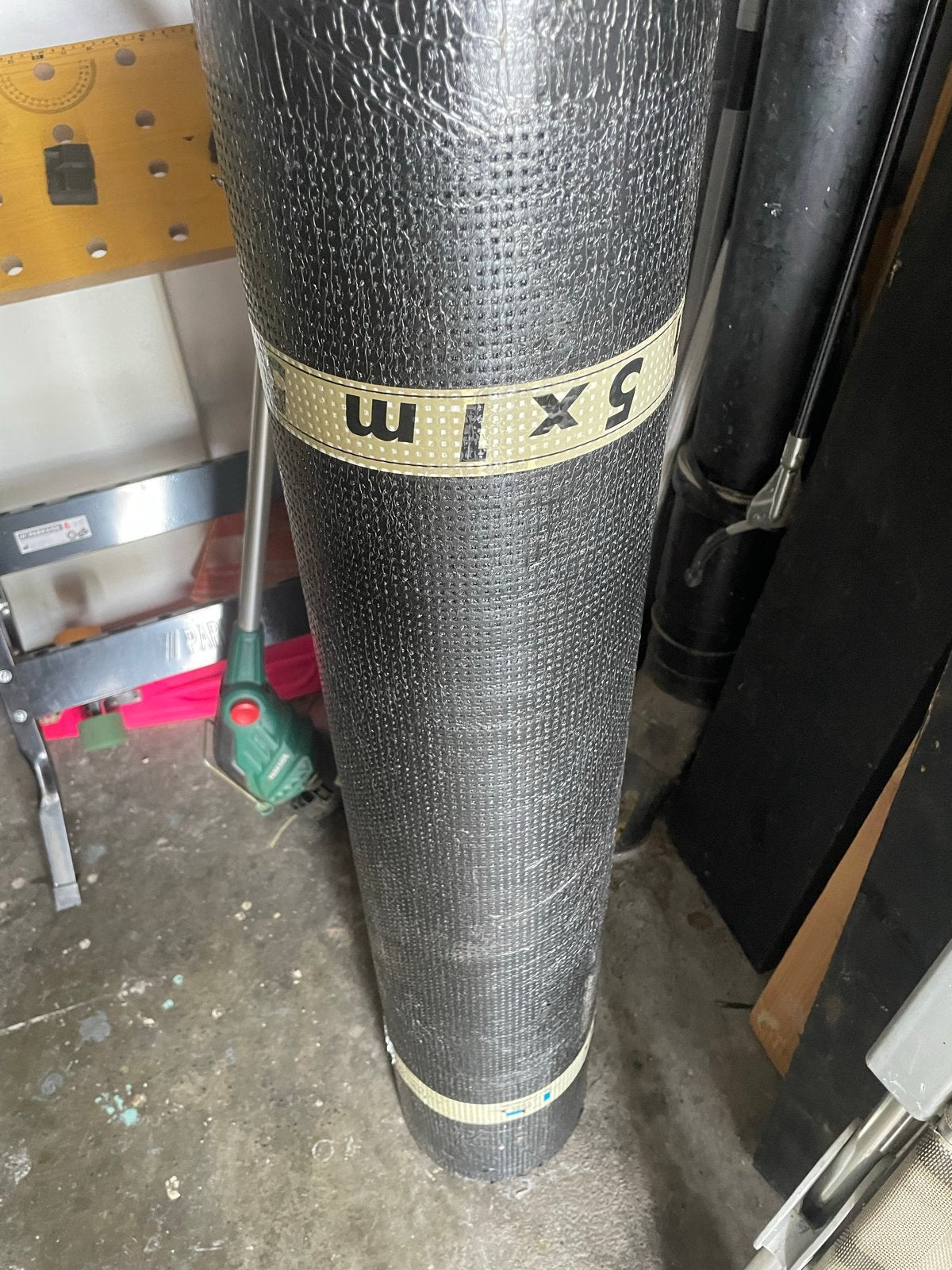 Bitumen dakbedekking met leisteen beslag 5bij 1 meter, Ophalen, Overige materialen, Zwart, Nieuw