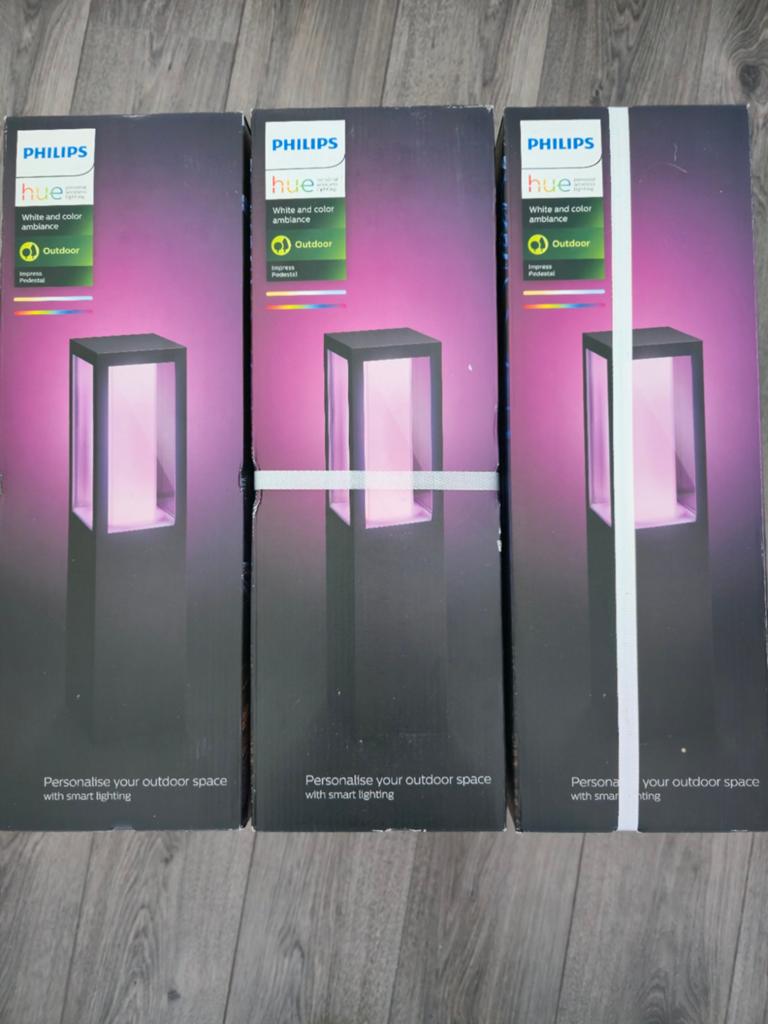 3x Philips Hue Impress Pedestal sokkellamp nieuw, Tuin en Terras, Ophalen, Minder dan 50 watt, Staande lamp, Netvoeding
