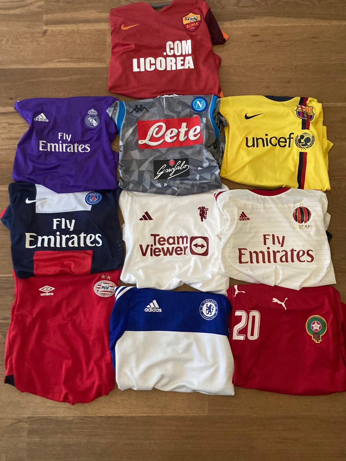 Partij Voetbalshirts 10 stuks, Kinderen en Baby's, Ophalen of Verzenden, Zo goed als nieuw, One size
