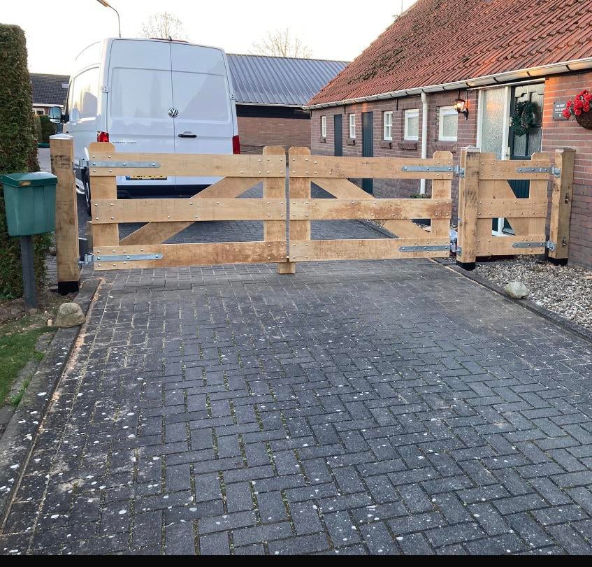 Houten poort Boerenlandhek tuinhek erfscheiding oprit, Tuin en Terras, Tuinhekken en Hekwerk, Met poort, Gerard Krale, Nieuw, Ophalen of Verzenden