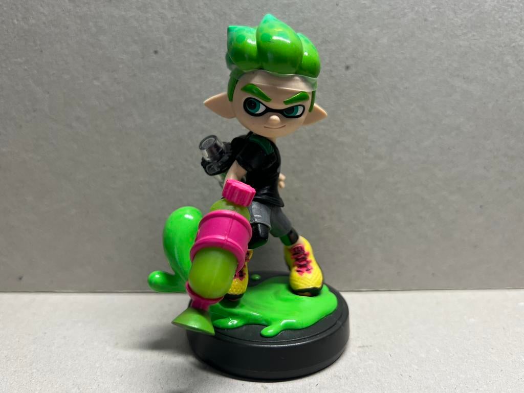 Amiibo Splatoon Inkling Boy Neon Green, Avontuur en Actie, 1 speler, Ophalen of Verzenden, Zo goed als nieuw