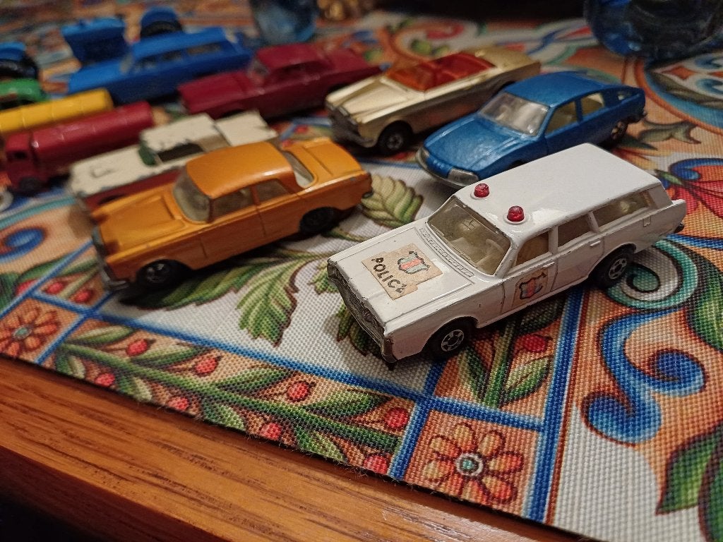 matchbox mercury police car no55 nette station car+ stickers, Ophalen of Verzenden, Zo goed als nieuw, Auto
