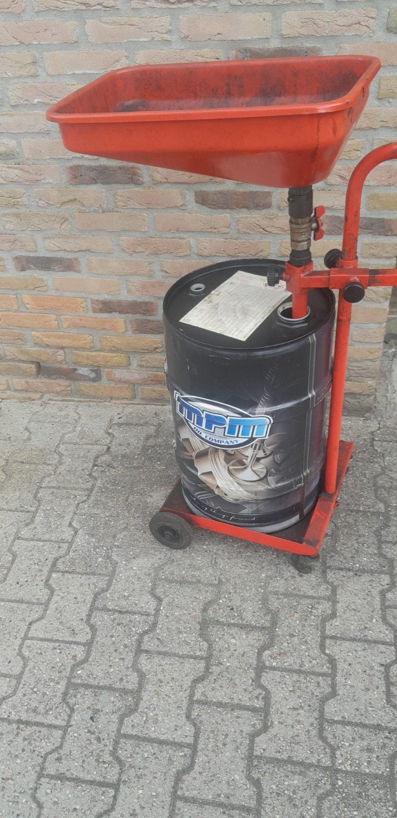 Olie opvangvat met trechter en wielen, Auto diversen, Ophalen of Verzenden, Gebruikt