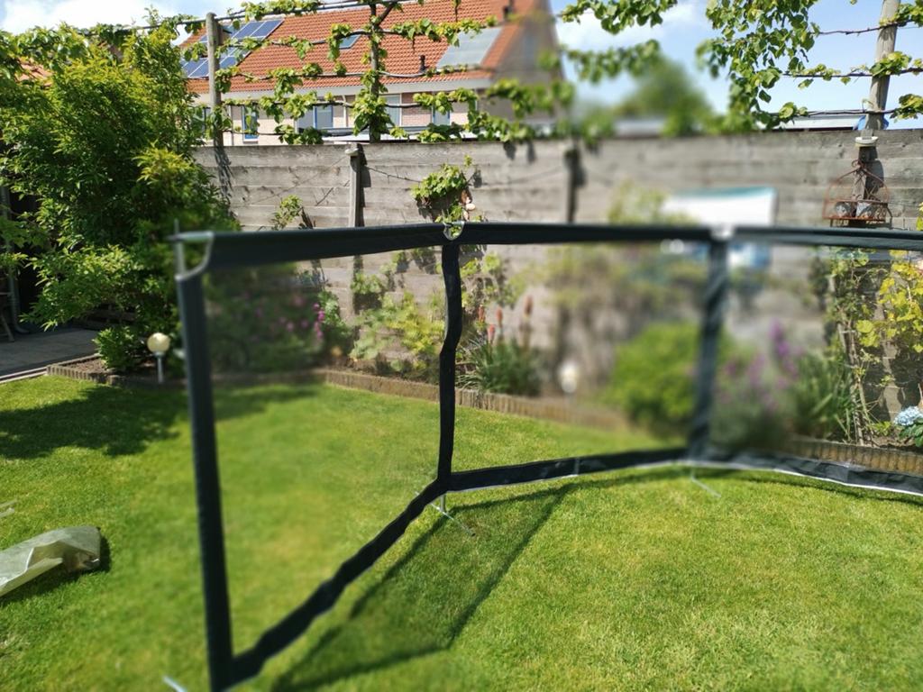 Te koop: windscherm met ramen 124 x 435 cm, Ophalen