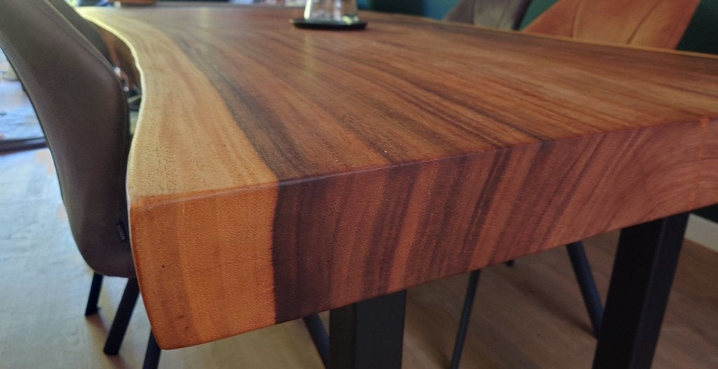 Massief hout tafel, Ophalen, 100 tot 150 cm, 200 cm of meer, Zo goed als nieuw